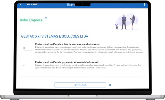 Dashboard do robô de cobrança