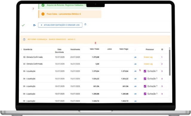 Dashboard de conciliação bancária